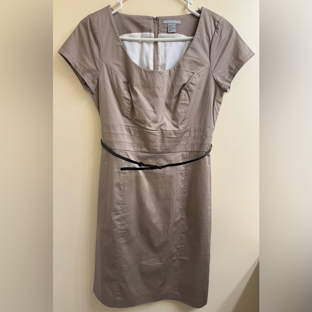 H&M Beige Dress with Black Belt